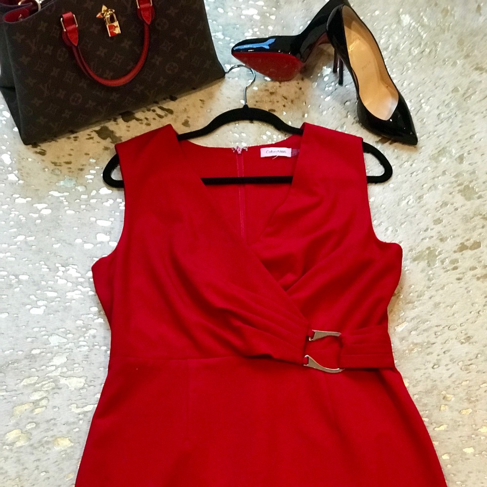 Calvin Klein sexy mini red dress!